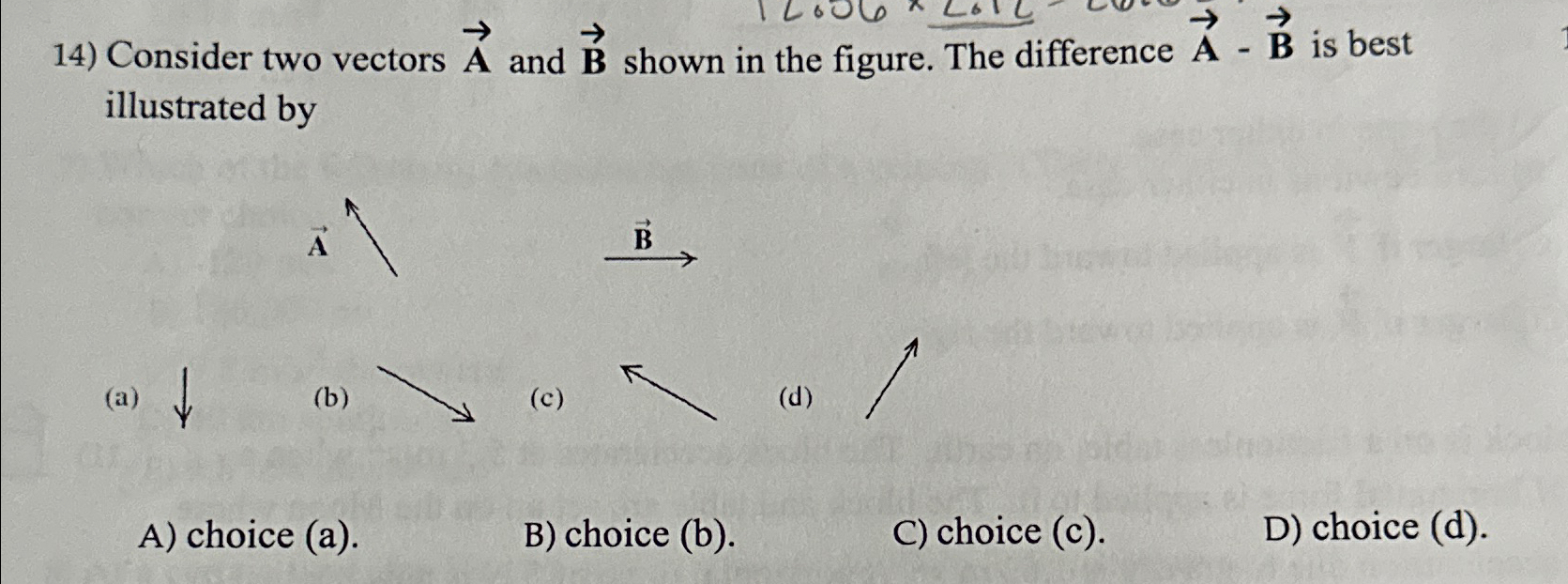 Solved Consider Two Vectors Vec(A) ﻿and Vec(B) ﻿shown In The | Chegg.com