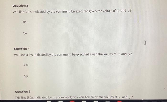 Solved For the following questions, consider the code below | Chegg.com