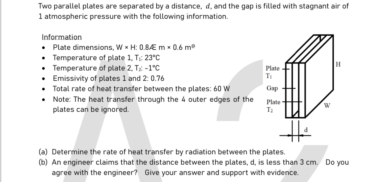 Solved Two parallel plates are separated by a distance, d, | Chegg.com