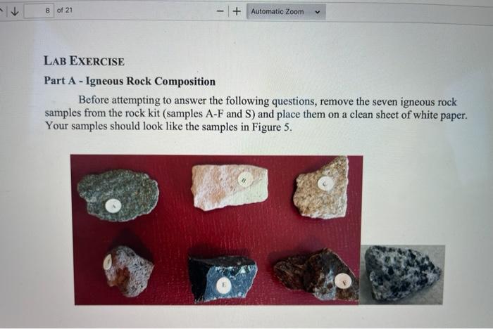 Solved LAB EXERCISE Part A - Igneous Rock Composition Before | Chegg.com