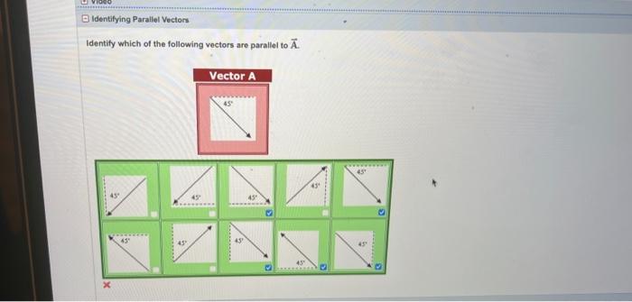 Solved Identify Which Of The Following Vectors Are Parallel | Chegg.com