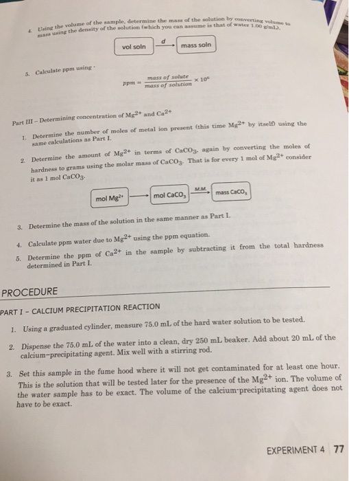 experiment 4 determination of water hardness