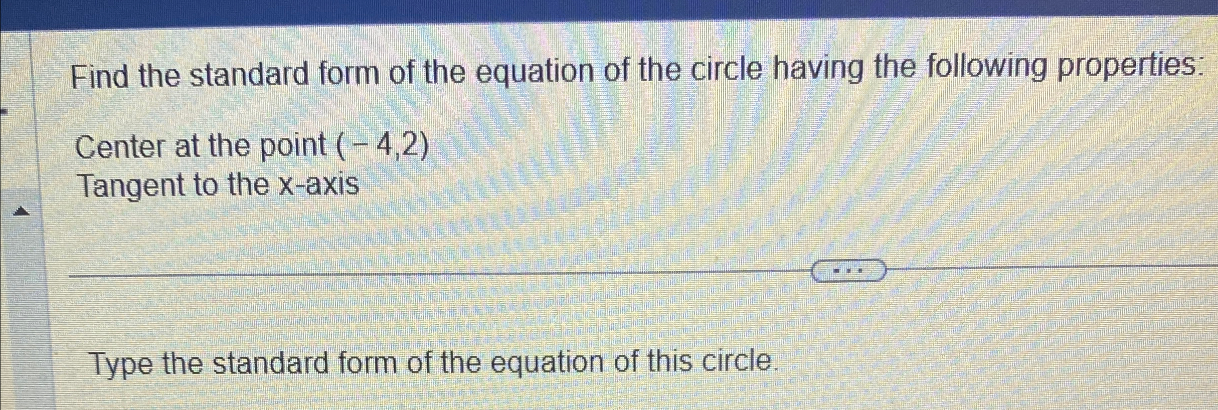 Solved Find the standard form of the equation of the circle | Chegg.com