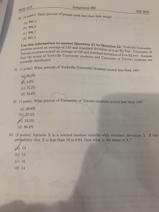 Solved Us Assignment 003 Busi 1013 4 1 Point P Z 0 8 Chegg Com