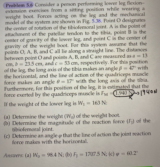 Solved Problem 5.6 Consider a person performing lower leg