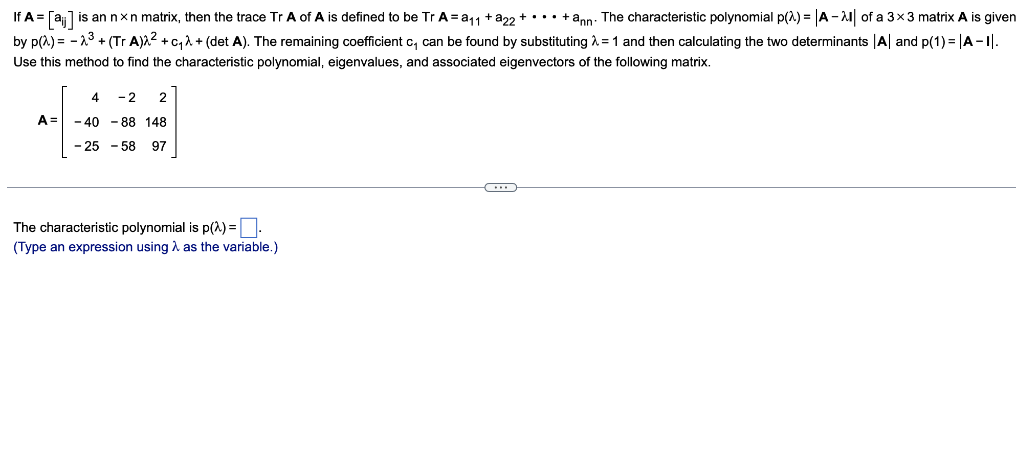 If A=[aij] ﻿is an n×n ﻿matrix, then the trace TrA of | Chegg.com