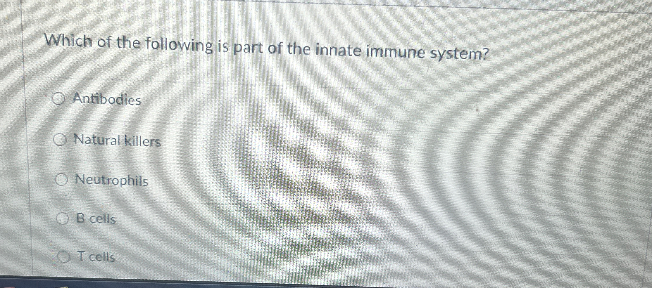 Solved Which of the following is part of the innate immune | Chegg.com