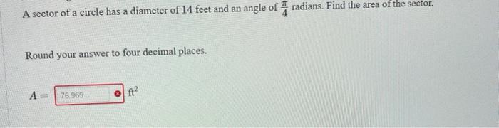 find the area of a circle with a diameter of 14 feet