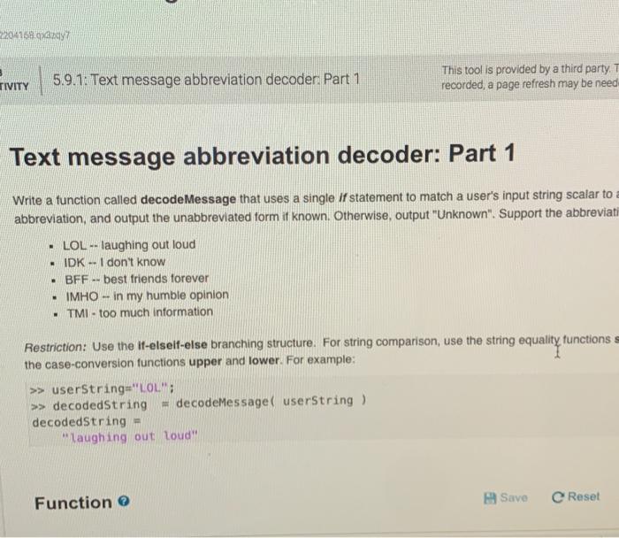 Solved cation programming home 5 9 text message chegg