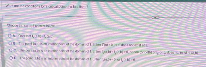 Solved Choose The Correct Answer Below. A. Only That | Chegg.com