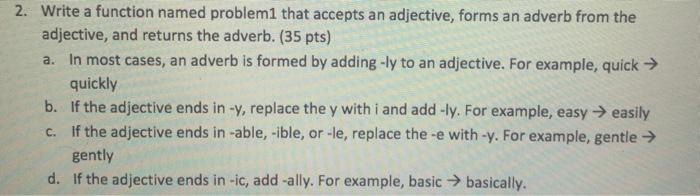 Solved 2. Write a function named problemi that accepts an | Chegg.com
