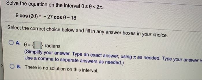 Solved Solve the equation on the interval 0 so