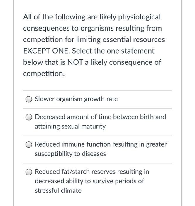 Solved All Of The Following Are Likely Physiological | Chegg.com