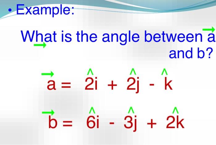 Solved Example: What Is The Angle Between A And B? л A Λ A = | Chegg.com