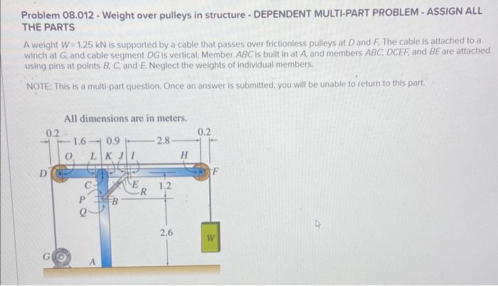 Solved Problem 08.012 - Weight Over Pulleys In Structure - | Chegg.com