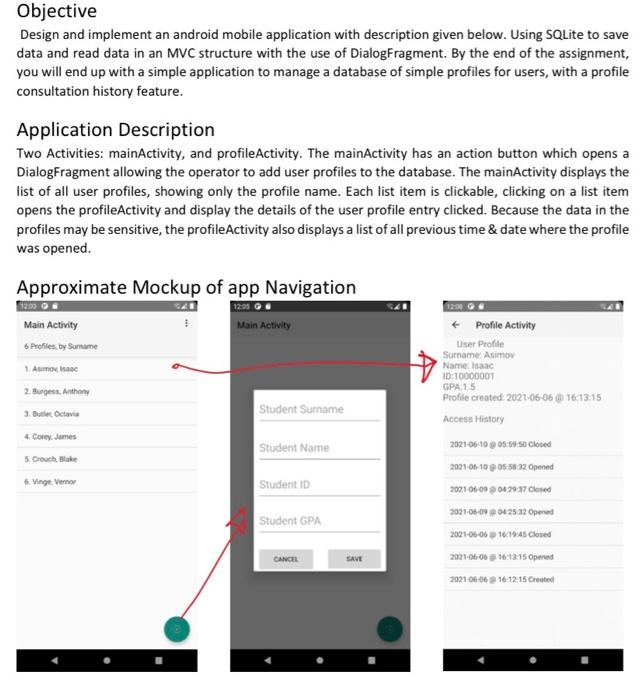 Solved Objective Design and implement an android mobile | Chegg.com