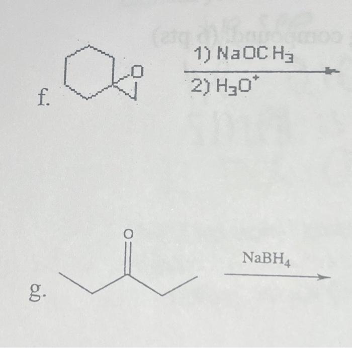 Solved 2) H3O+ 1) NaOCH3 | Chegg.com