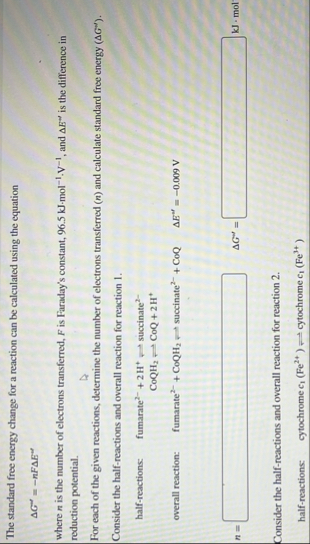 Solved The standard free energy change for a reaction can be | Chegg.com