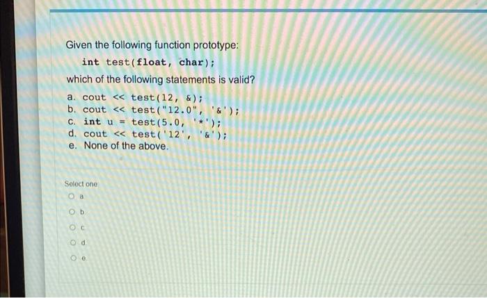 Solved When a function parameter is a a variable passed as | Chegg.com