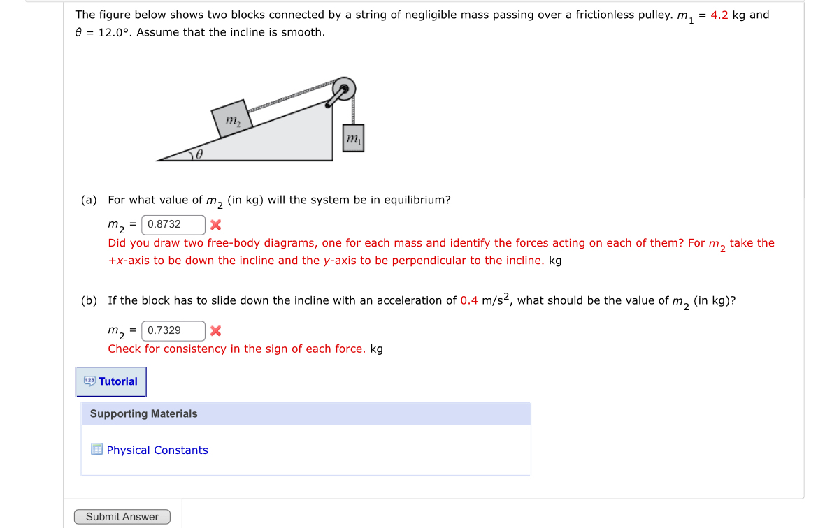 Solved The figure below shows two blocks connected by a | Chegg.com