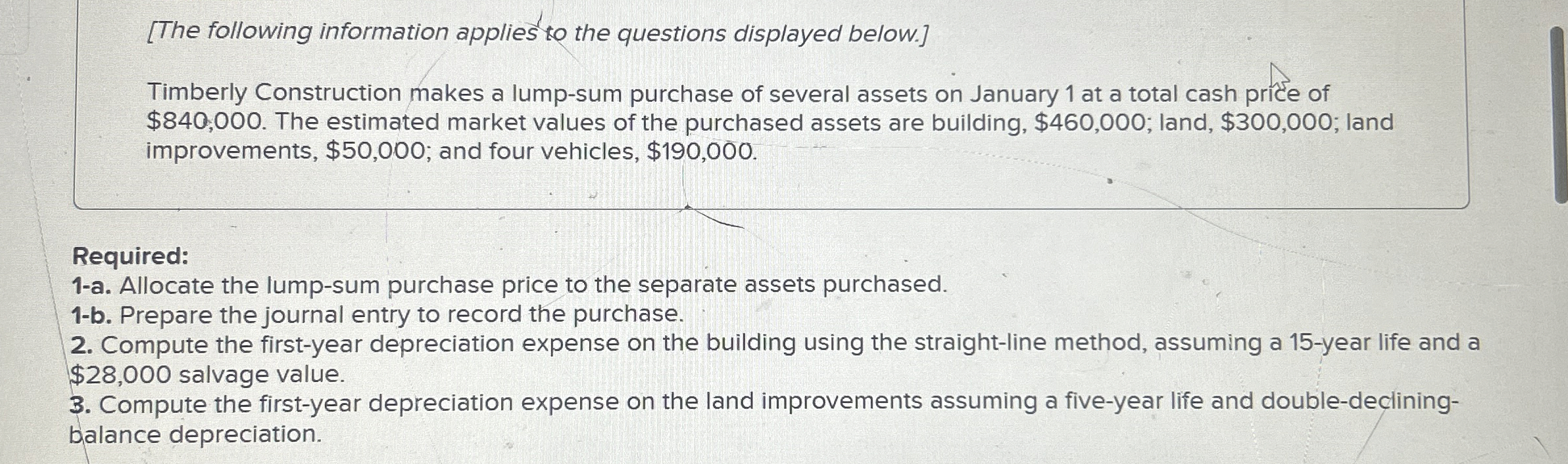 [The following information applies to the questions