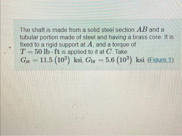 Solved The shaft is made from a solid steel section AB and a | Chegg.com