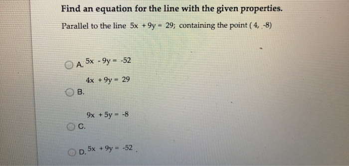 Solved Find an equation for the line with the given | Chegg.com
