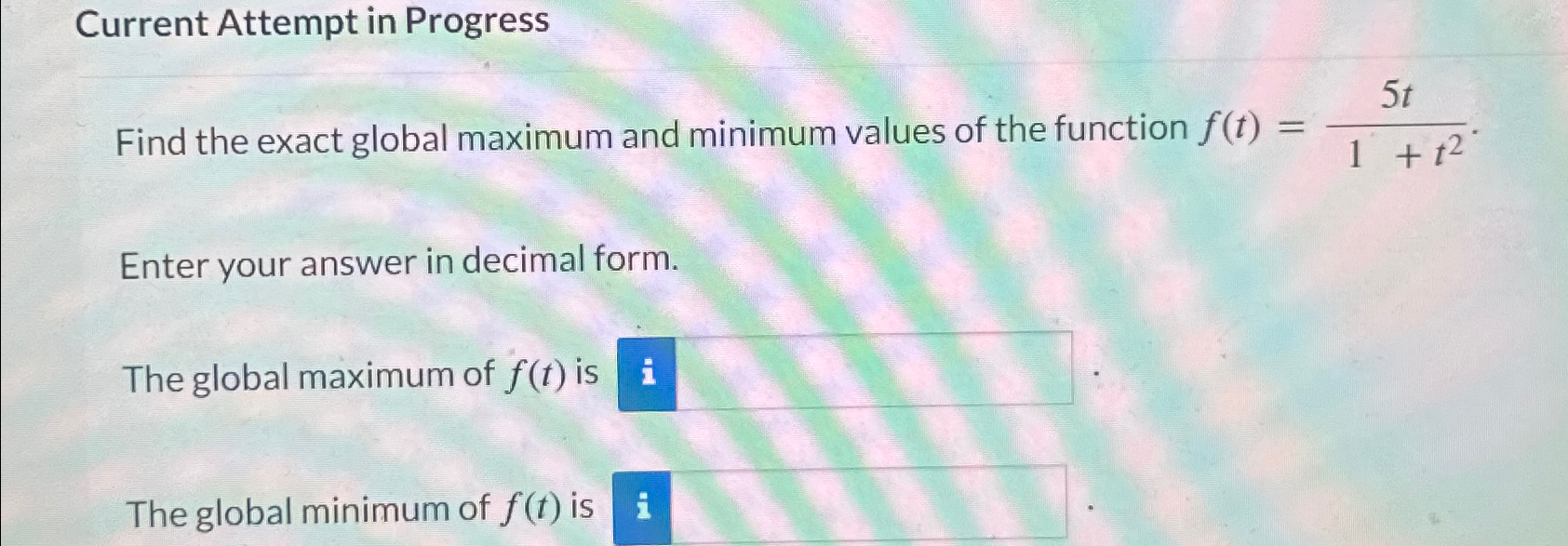 Solved Current Attempt in ProgressFind the exact global | Chegg.com