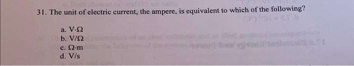 the unit of electric current the ampere is equivalent to