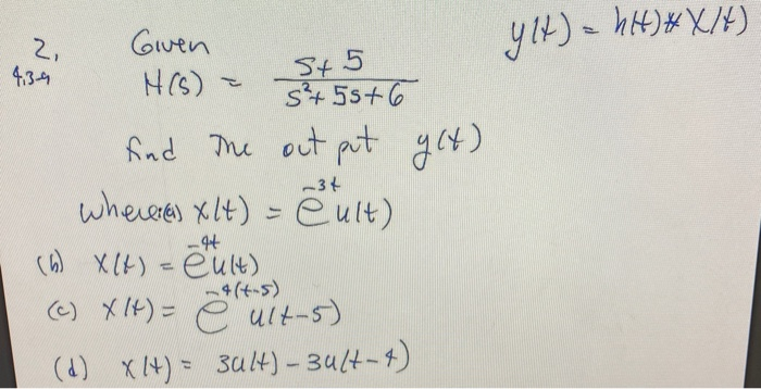 Solved 91 Hh X 4 2 Given 4 3 4 M S 3 55 6 And Chegg Com