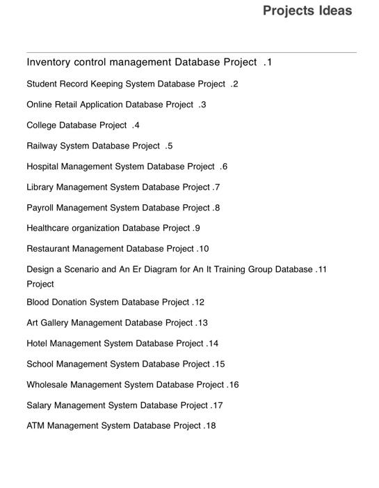 database management system project topics