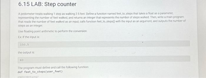 Solved A pedometer treats wakking 1 step as walking 2.5 | Chegg.com image.