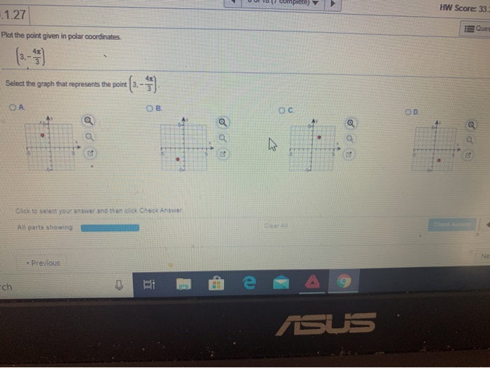 Solved HW Score: 333 11.27 Ques Plot the point given in | Chegg.com