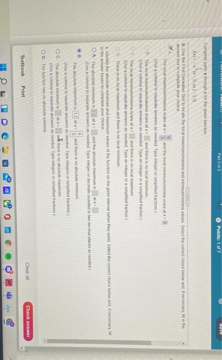 Solved Part 3 of 3 Save Points: 1 of 7 Complete parts a | Chegg.com