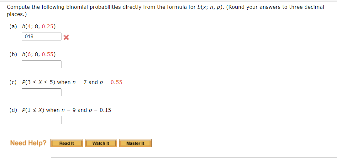 Solved Compute the following binomial probabilities directly | Chegg.com