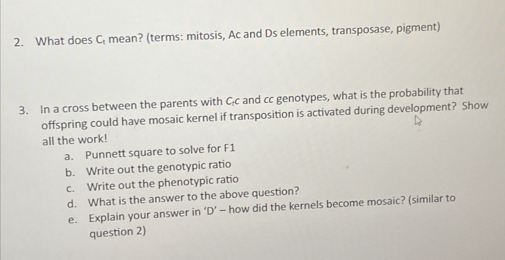 Solved What does Ct ﻿mean? (terms mitosis, Ac ﻿and Ds