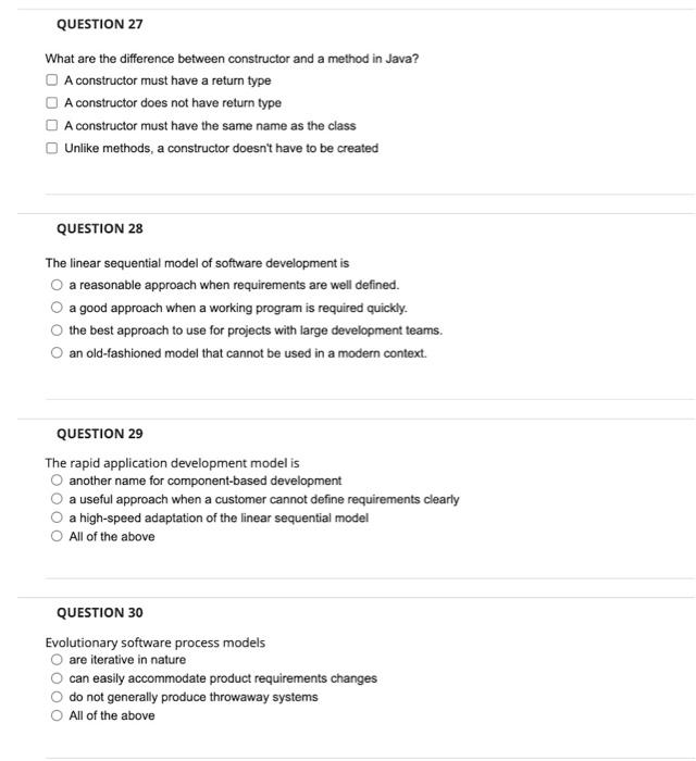 Solved QUESTION 27 What are the difference between | Chegg.com