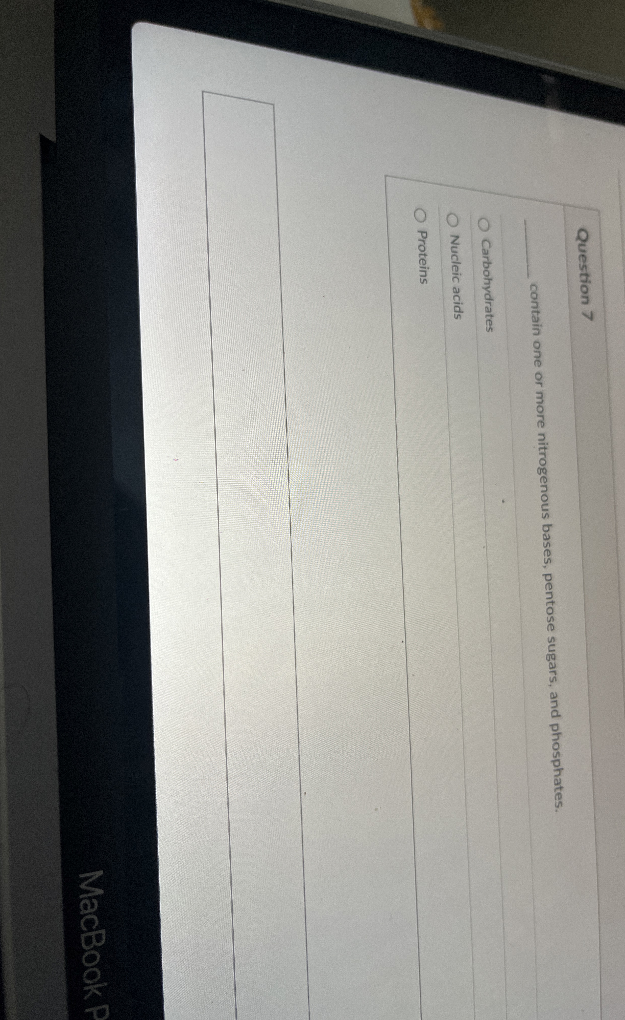 Solved Question 7contain one or more nitrogenous bases,