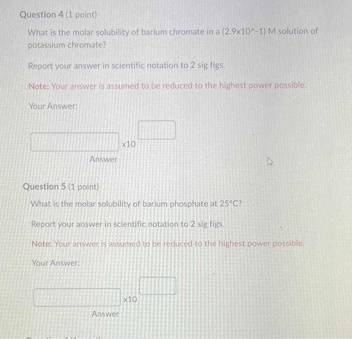 What is the molar solubility of barium chromate in a