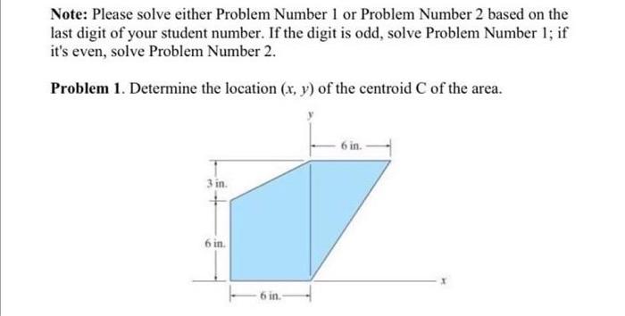 Solved Note: Please solve either Problem Number 1 or Problem | Chegg.com