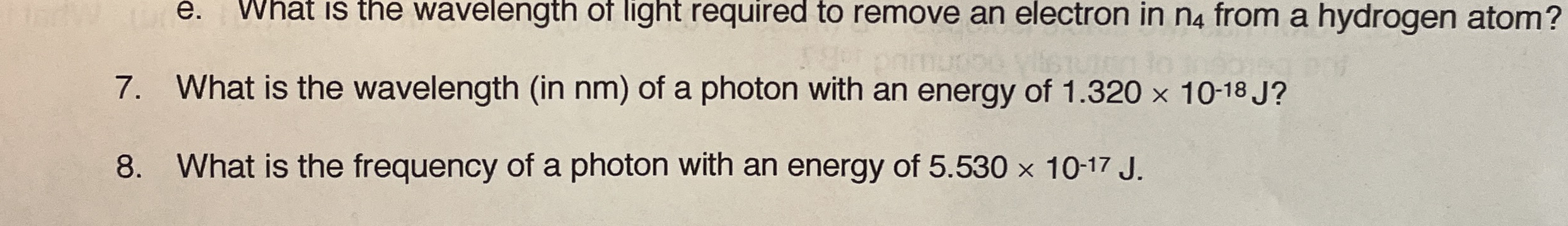 Solved What is the frequency of a photon with an energy of | Chegg.com