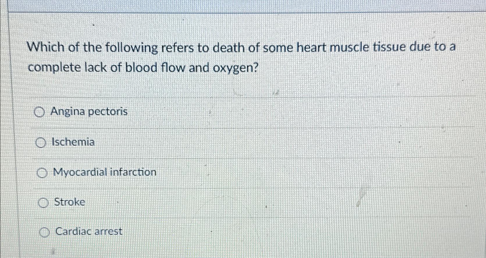 death of an area of the heart muscle is called