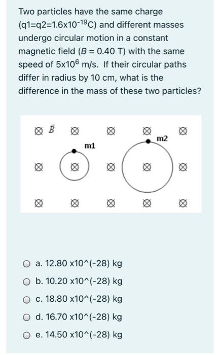 Solved Two particles have the same charge (91=42=1.6x10-19C) | Chegg.com