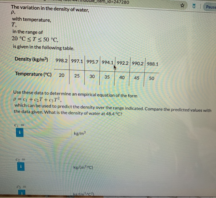 Solved Muuietem_id=247280 The variation in the density of | Chegg.com