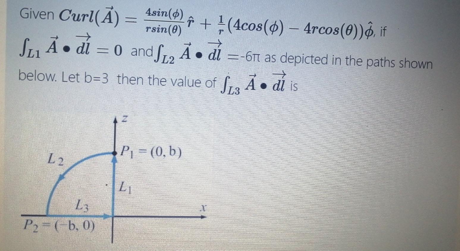 rsin(0) -> Given Curl(A) = Asin() Î + (4cos(0) – | Chegg.com