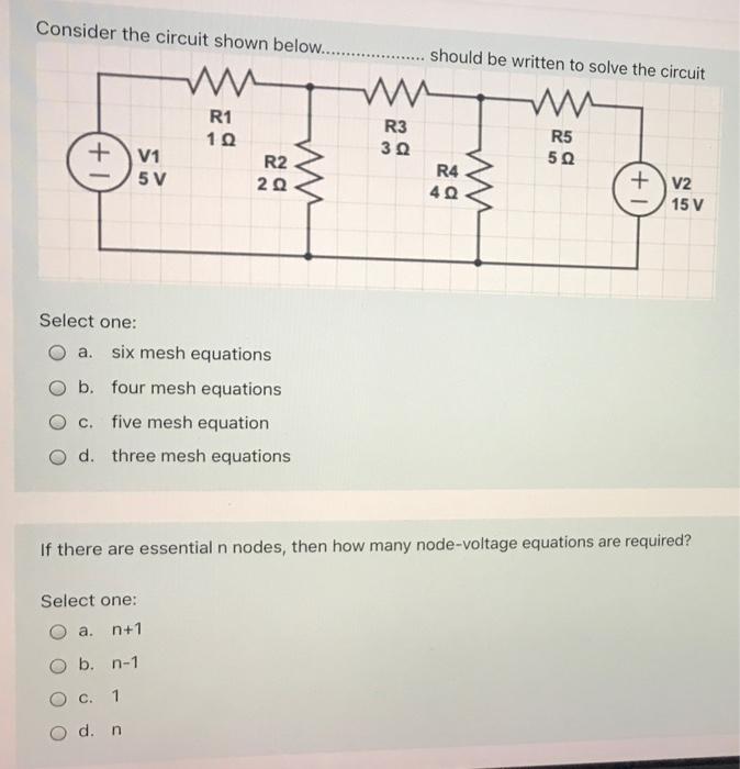 Solved Consider The Circuit Shown Below............ .... | Chegg.com