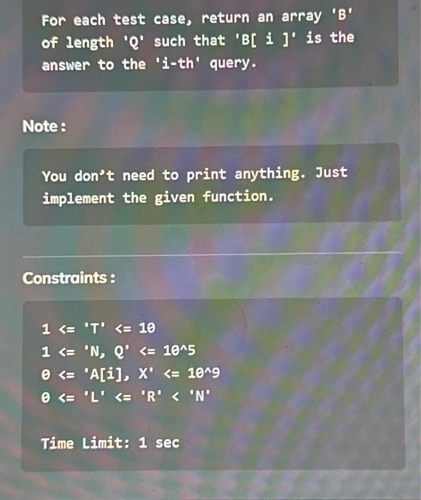Solved Problem Statement You are given an array ' A ' of | Chegg.com