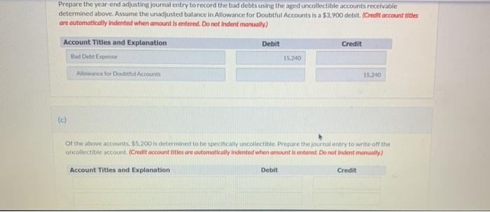 Solved Prepare the year end adjusting journal entry to | Chegg.com