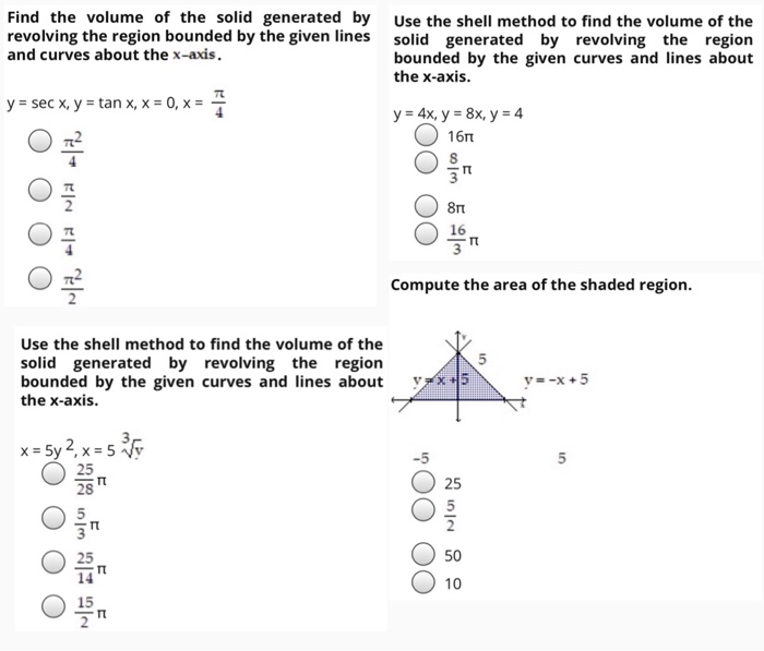 Solved Find the volume of the solid generated by Use the | Chegg.com