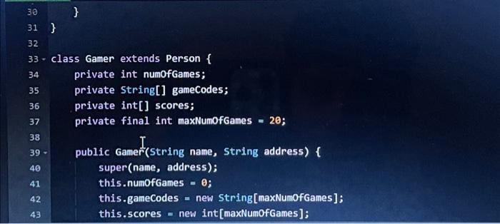 Solved public boolean addGameScore(String gameCode, int | Chegg.com